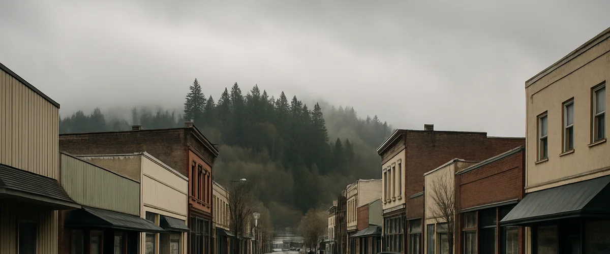 Small town street in Kelso, WA